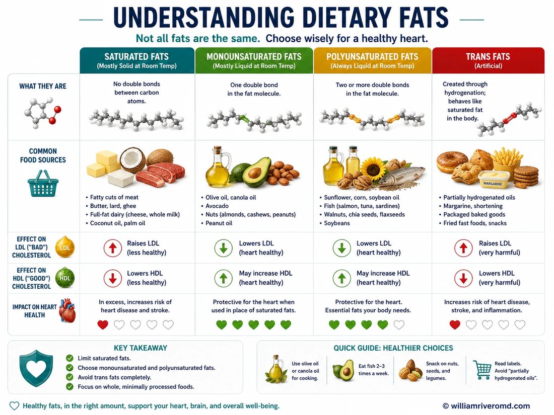 Comparison of saturated, unsaturated, and trans fats and their effects on LDL and HDL cholesterol