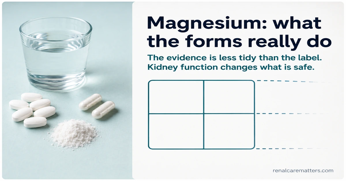 Magnesium Supplements and Kidney Disease — renalcarematters.com