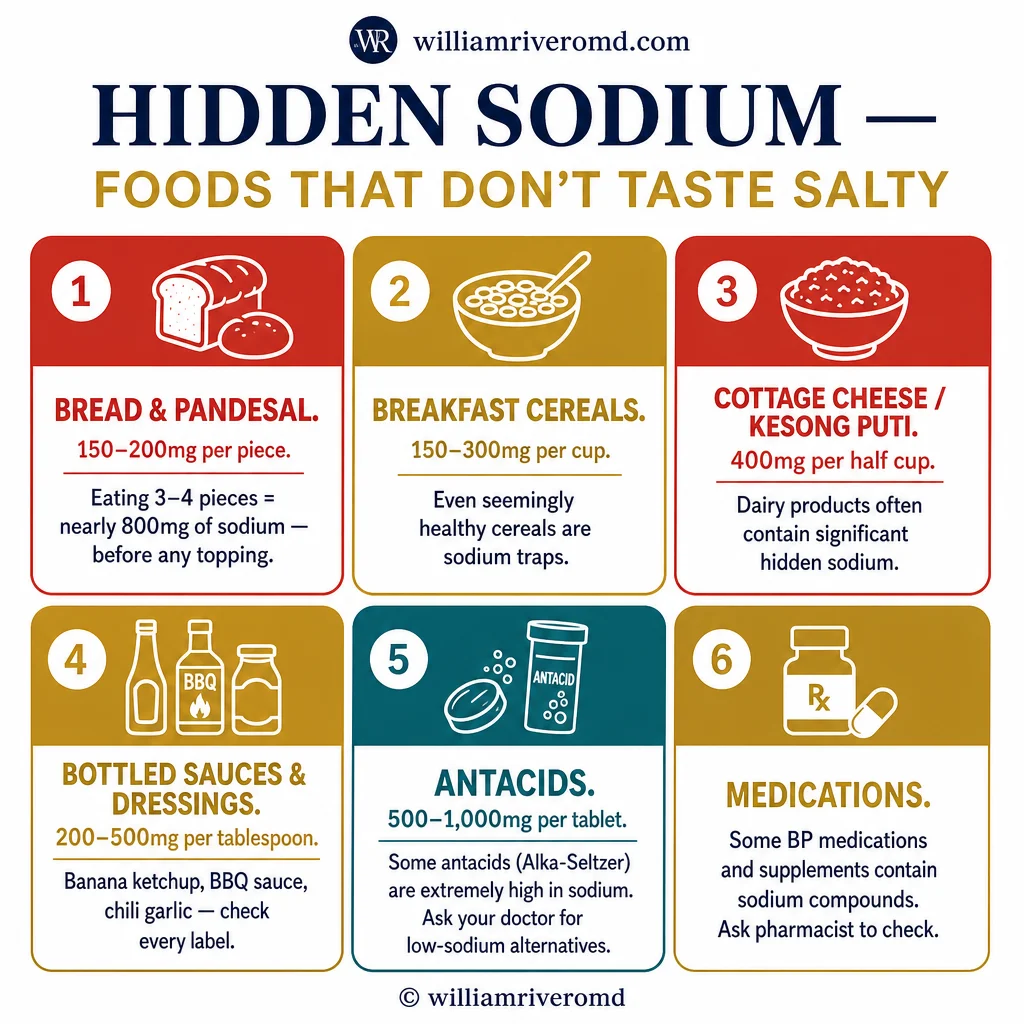 Hidden sodium sources in the Filipino diet — instant coffee, bread, kakanin, powdered drinks, condiments