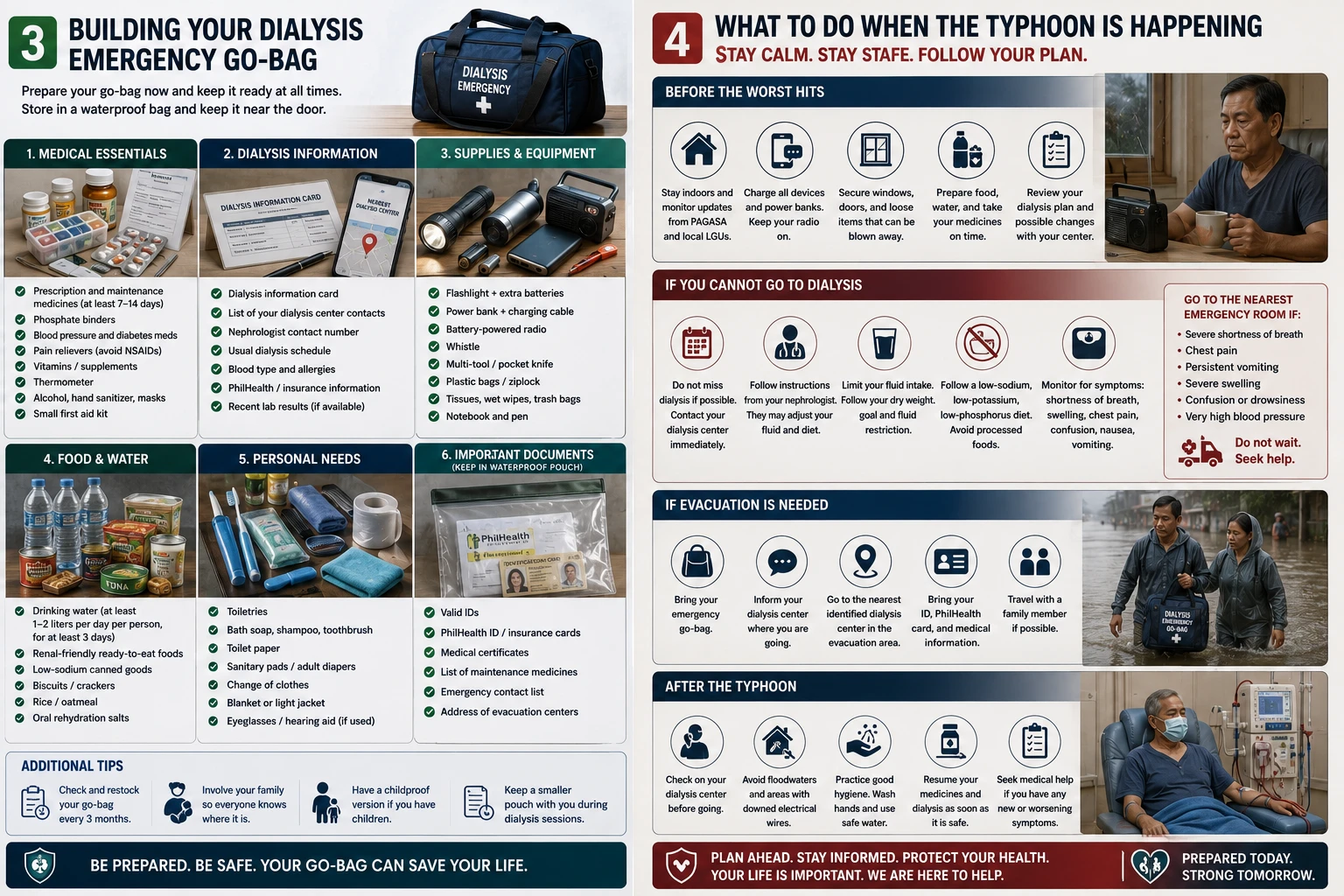 Dialysis go-bag contents and during-typhoon protocol for kidney patients