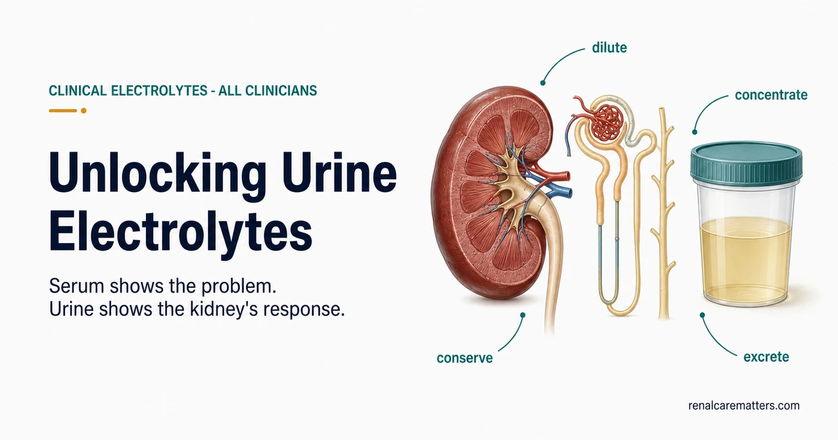 Unlocking Urine Electrolytes — serum shows the problem, urine shows the kidney's response. A clinician guide by W. Rivero, MD.